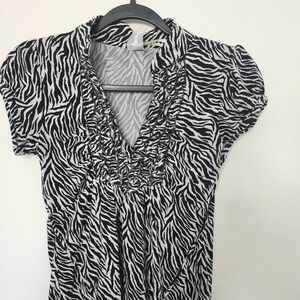 Vintage Y2k Heart Soul Ruffled V-Neck Blouse Size Medium